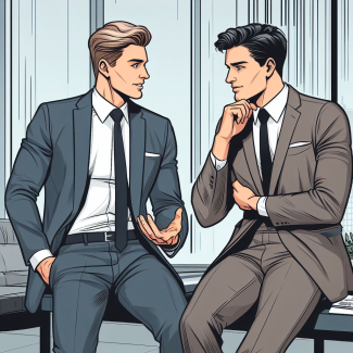 2 young men talking